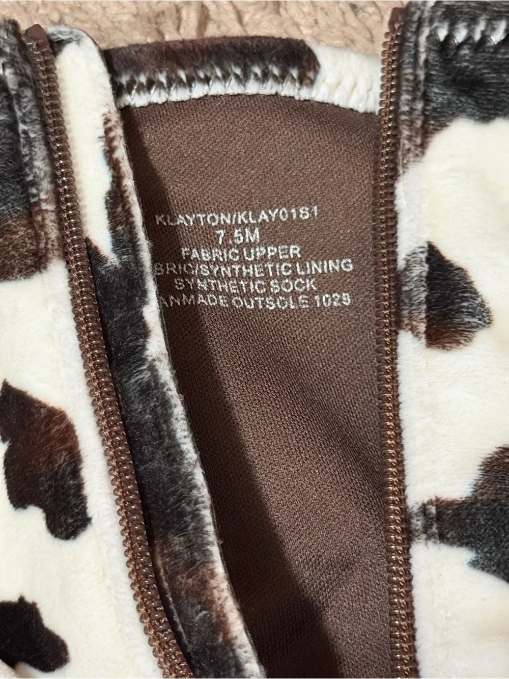 Steve Madden Klayton platform boot cow print brown white size 7.5 womens